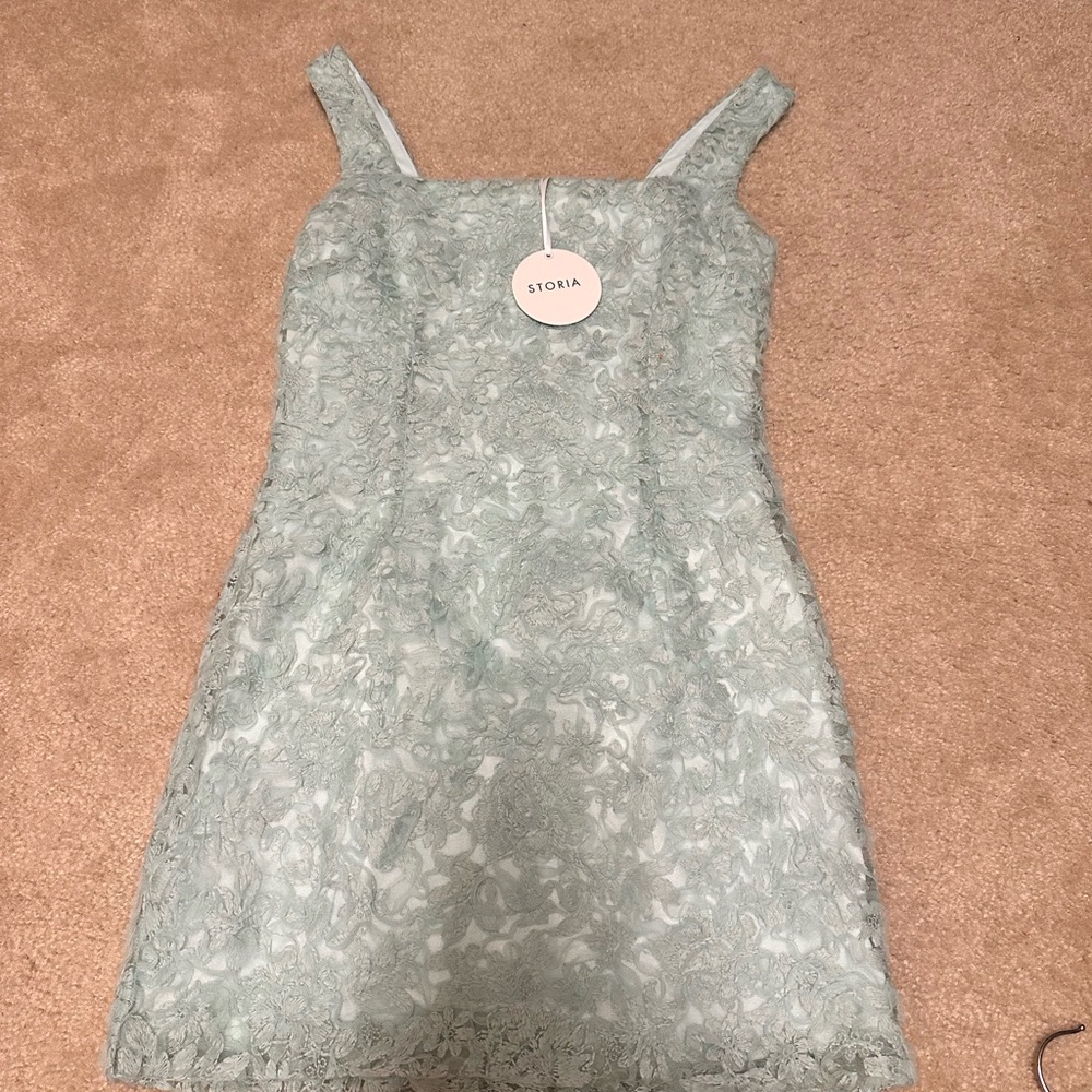 Mini Texture Mint Dress - Picture 4 of 6